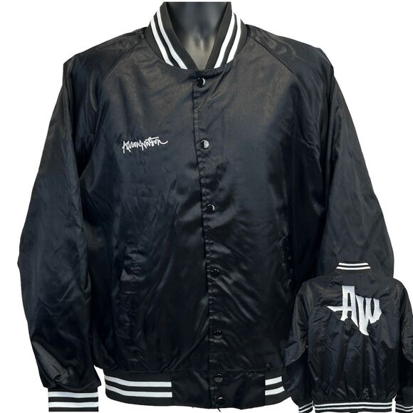 Aaron Watson Satin Bomber Jacket Mens L Large Black Texas Country Western Music